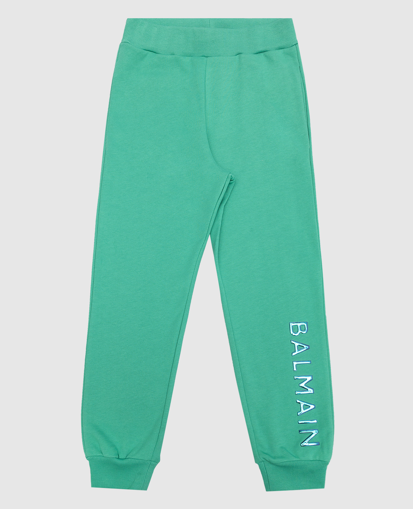 Children's green joggers with holographic logo