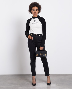 Balmain Білий джемпер з візерунком логотипа BF1KD035JG54