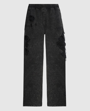 Juun.j Чорні штани з проріхами JW3921W52