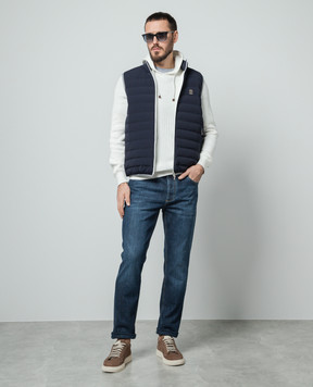 Brunello Cucinelli Синие джинсы с эффектом потертости и патчем логотипа M283PD3210