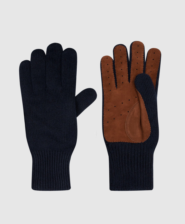 Brunello Cucinelli Blue cashmere gloves M2292118