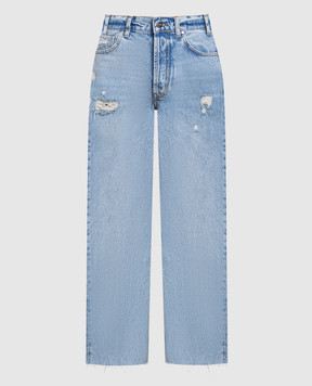 Anine Bing Блакитні джинси Gavin з проріхами A061113440