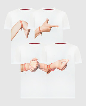 ISAIA Набор белых футболок с принтом GESTI. BOXMC1JCAB2