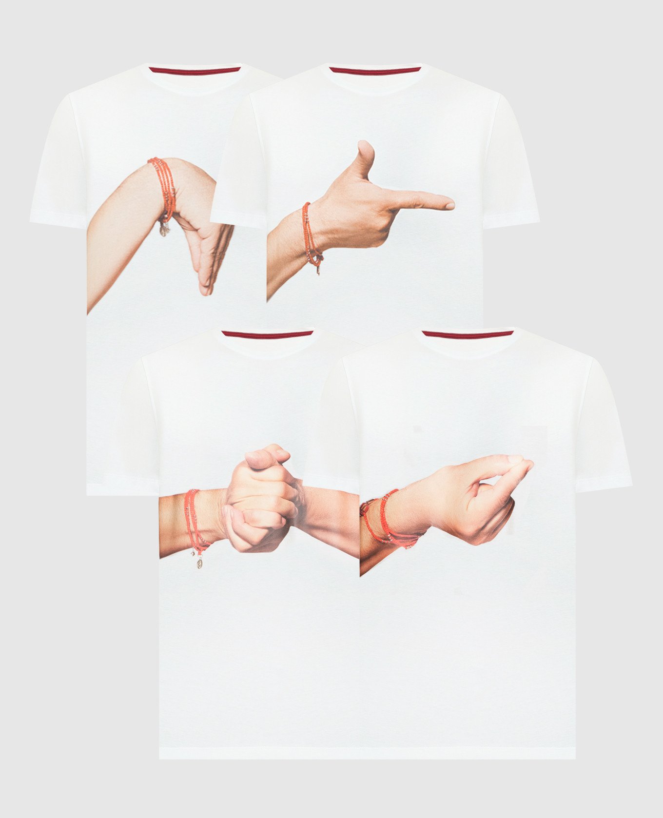 A set of white t-shirts with a GESTI print