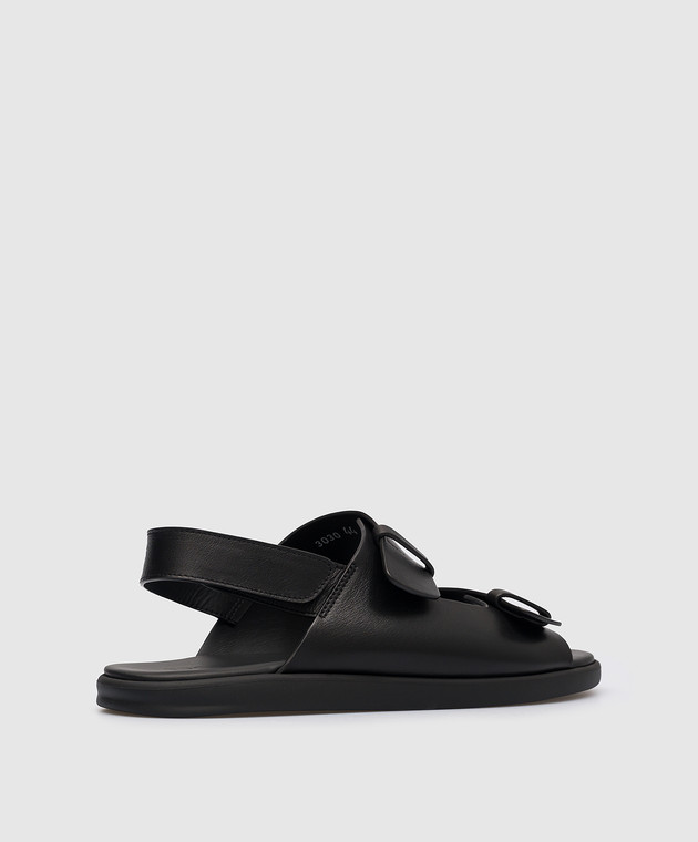 Doucal's Black leather sandals DU3030MYKOUF055 изображение 3