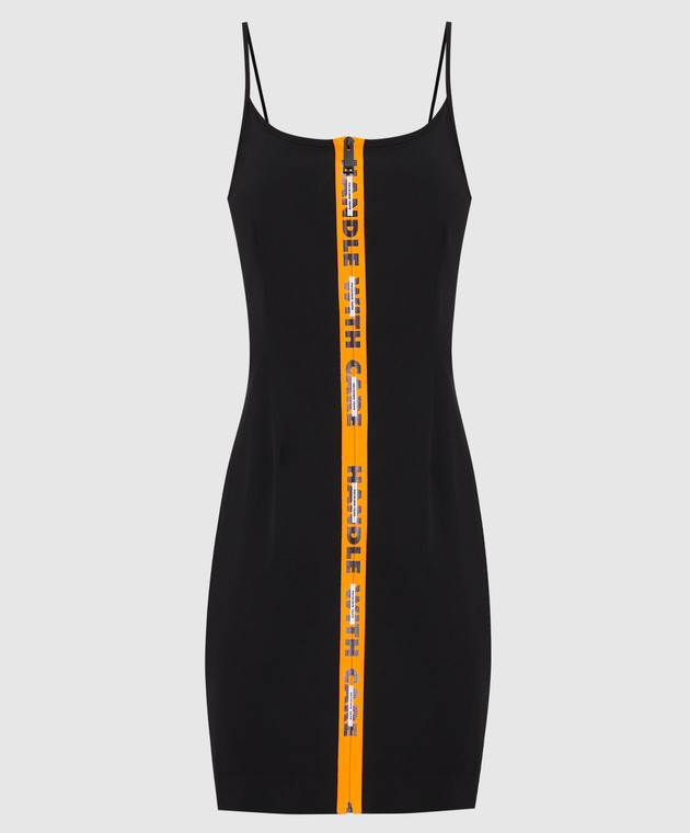 Heron Preston Чорна сукня міні з логотипом HWDB058C99FAB001