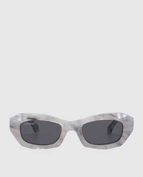 Off-White Серые солнцезащитные очки Venezia с мраморным узором. OERI092F23PLA001
