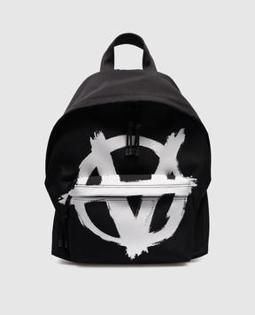 Vetements Черный рюкзак с контрастным принтом в граффити стиле. UE64BA400B