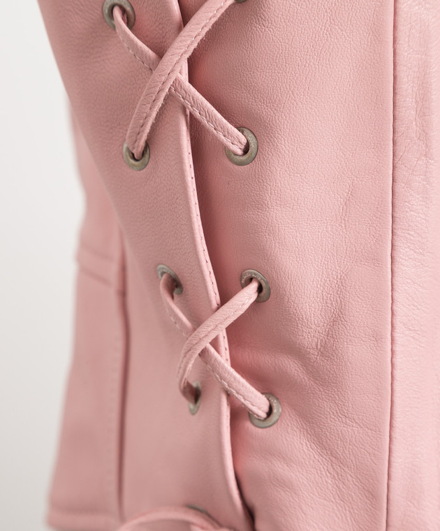 Magda Butrym Розовая кожаная косуха 135423 изображение 5