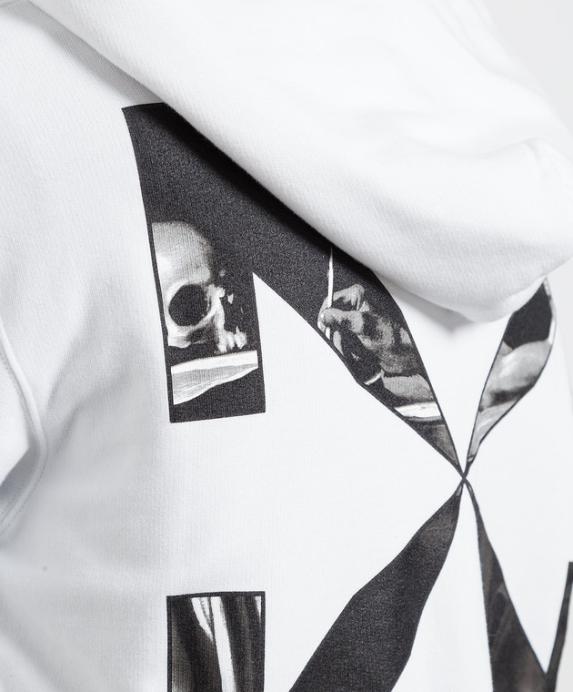 Off-White Белая спортивная кофта с принтом Caravaggio Arrow OMBE013C99FLE003 изображение 5