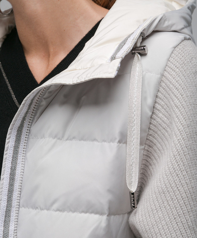 Rindi Серый комбинированный пуховик с цепочкой мониль 249TE023 изображение 5