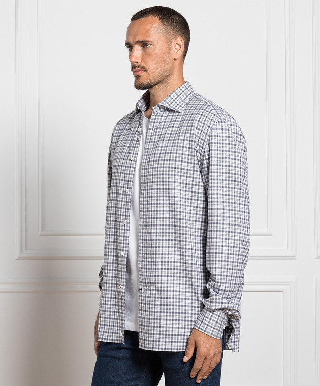 ISAIA Серая рубашка в клетку IM10TCC8110 изображение 3