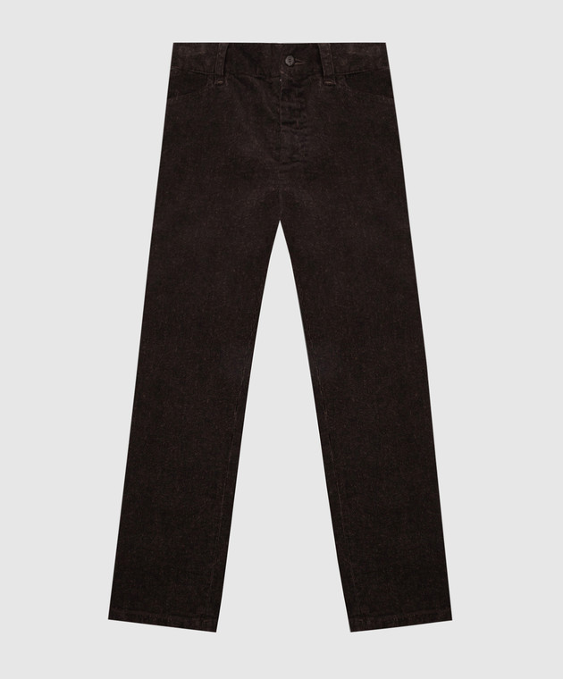 Stefano Ricci Children's dark brown corduroy trousers YAT6400060SG0001