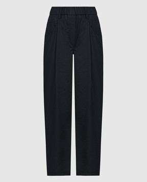 Brunello Cucinelli Чорні штани з ланцюжком моніль з еколатуні M0H93P7894