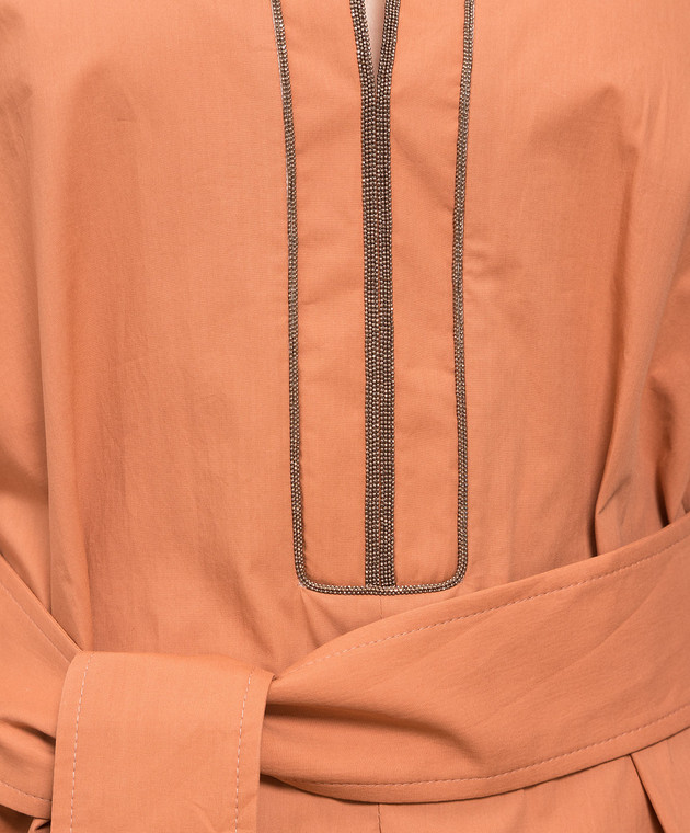 Brunello Cucinelli Руда сукня міді з еколатунню MP127A4958 зображення 5