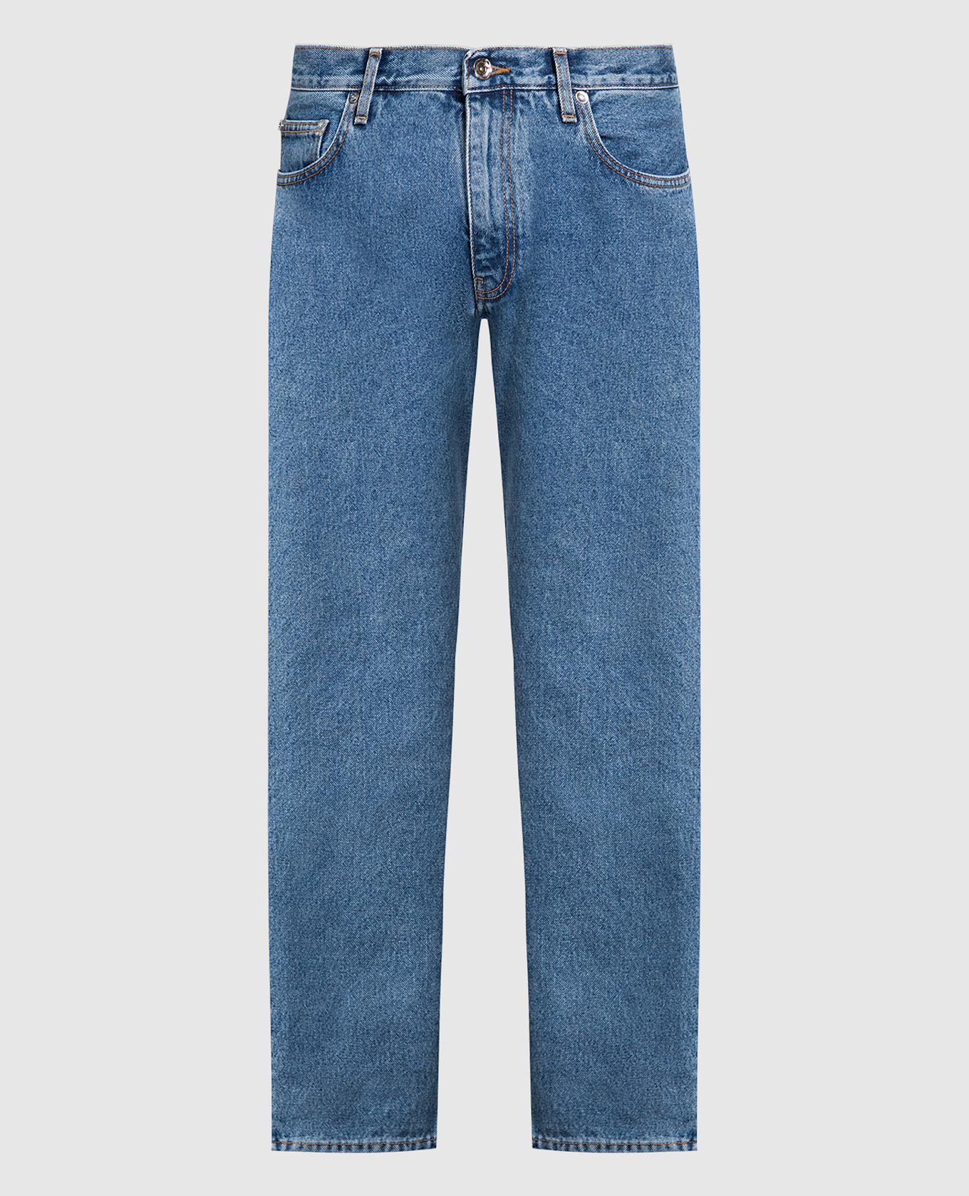Голубые джинсы с вышивкой эмблемы