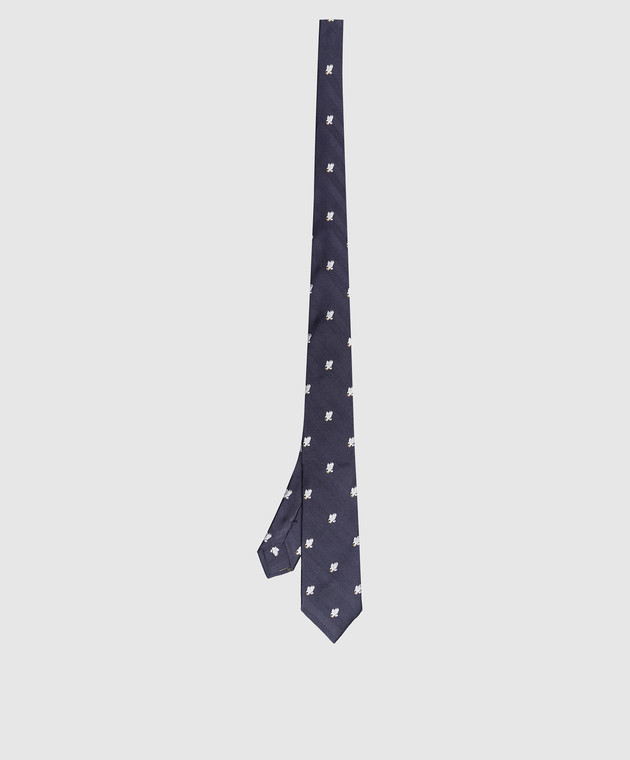Stefano Ricci Дитяча синя краватка з шовку у візерунок у вигляді орла YCH30101 зображення 2
