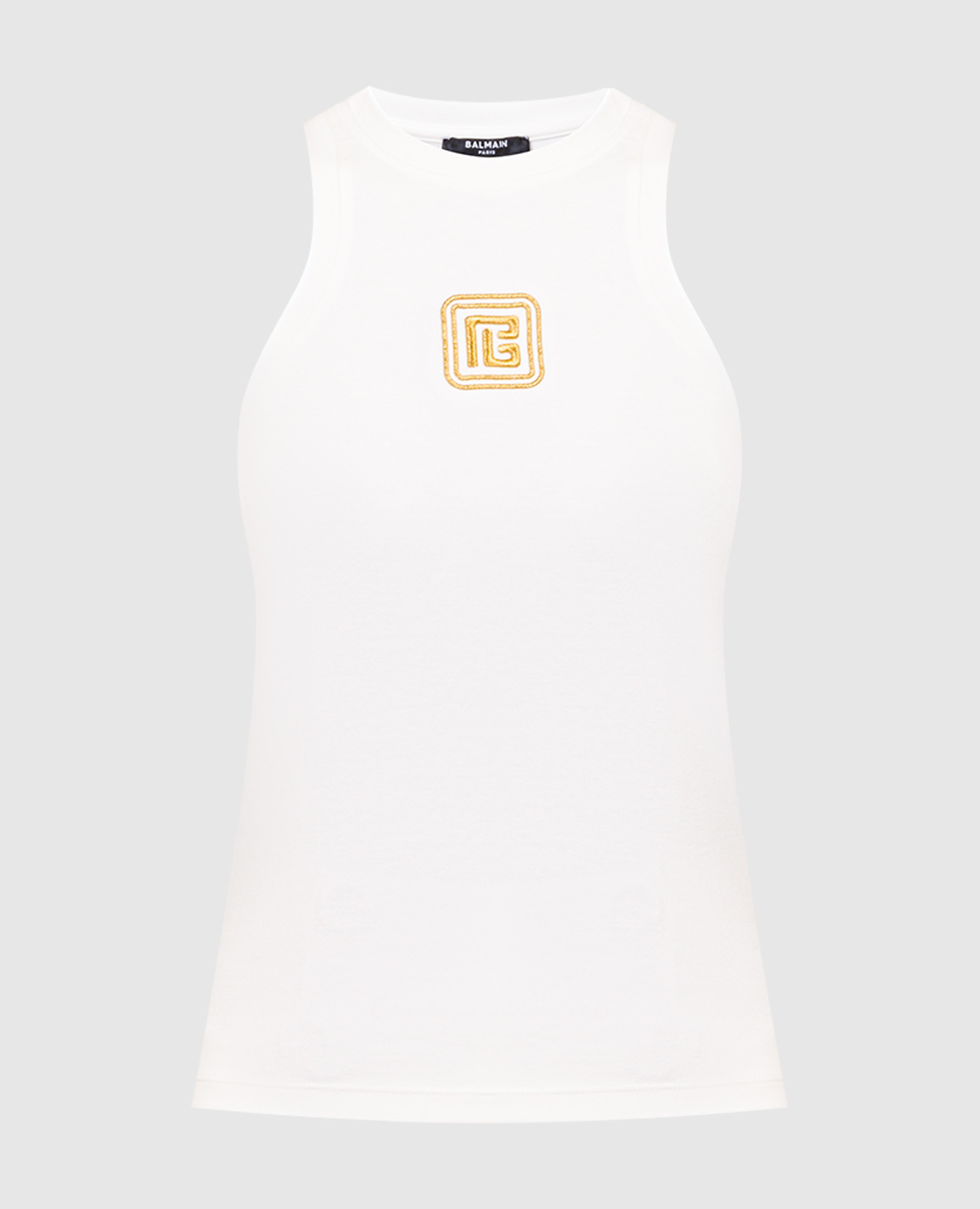 White top with monogram logo embroidery