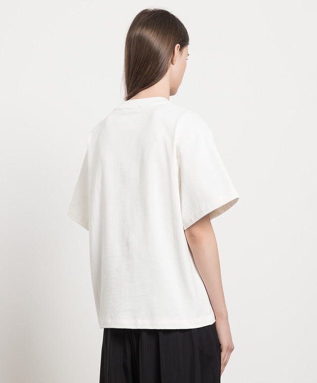 Jil Sander Белая футболка с контрастным принтом логотипа J02GC0001J45148 изображение 4