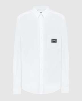 Dolce&Gabbana Біла сорочка з патчем логотипа G5JG4TFU5U8
