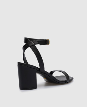 Stuart Weitzman Черные кожаные босоножки Nearlybare SE127