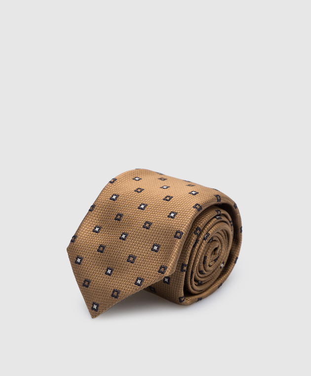 Brunello Cucinelli Темно-синя краватка з шовку в смужку MM8960018