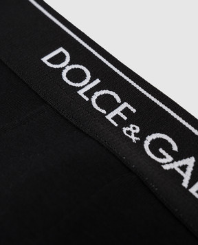 Dolce&Gabbana Набір чорних трусів-сліпів з контрастним логотипом M9C03JFUGIW