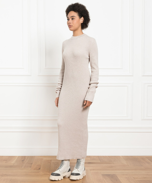 Babe Pay Pls Beige cashmere dress with a scar MD9731312341CO image 3