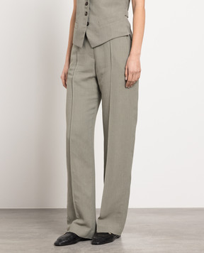 Brunello Cucinelli Зеленые брюки с цепочкой мониль MH126P8275