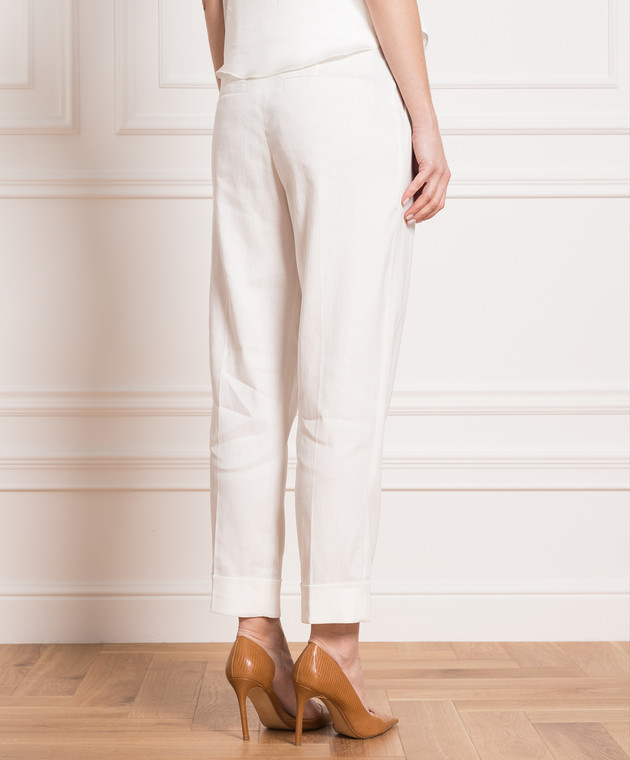 Brunello Cucinelli White pants with monil chain MF591P8254 изображение 4