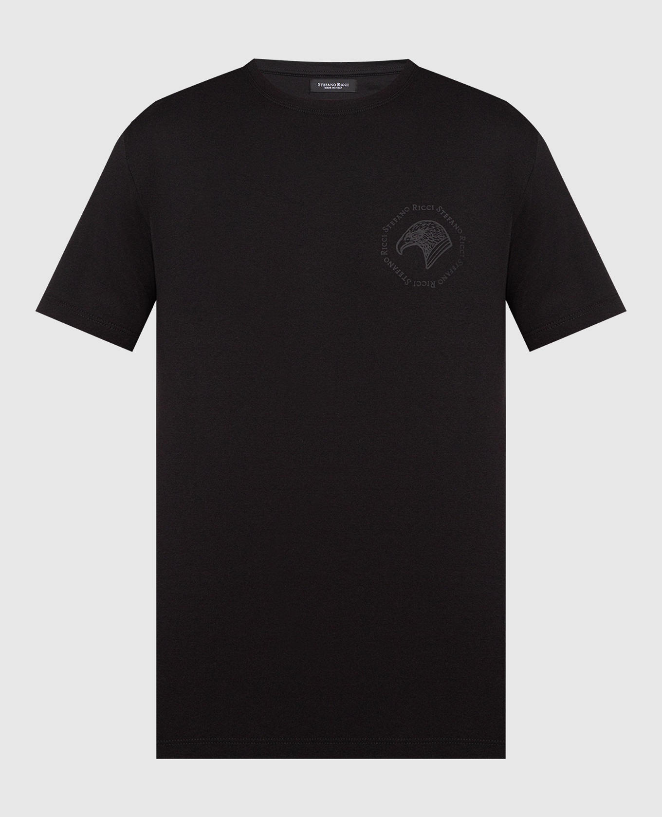 Черная футболка с принтом логотипа