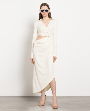 Off-White Біла сукня з драпіруванням OWDB455S23FAB001