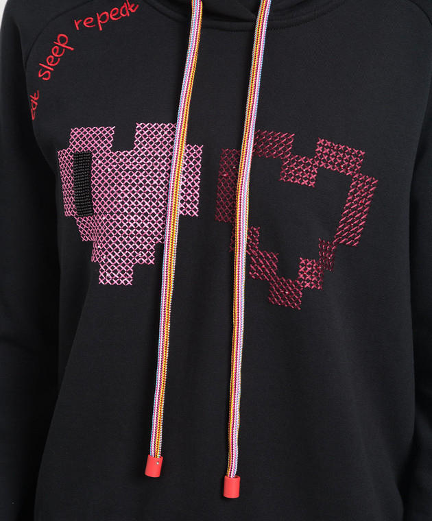 Max & Co TAMAHOOD black hoodie with Tamagotchi embroidery TAMAHOOD изображение 5