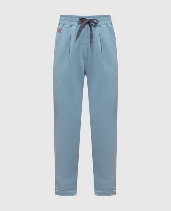 Blue sweatpants with eco-brass