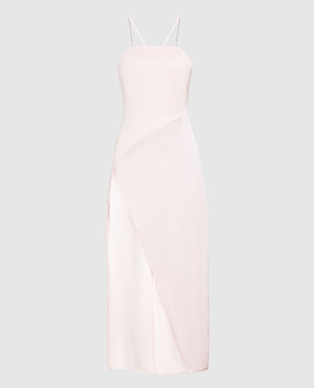The Attico Атласное розовое платье миди Fujiko с кристаллами 227WCM49E020T