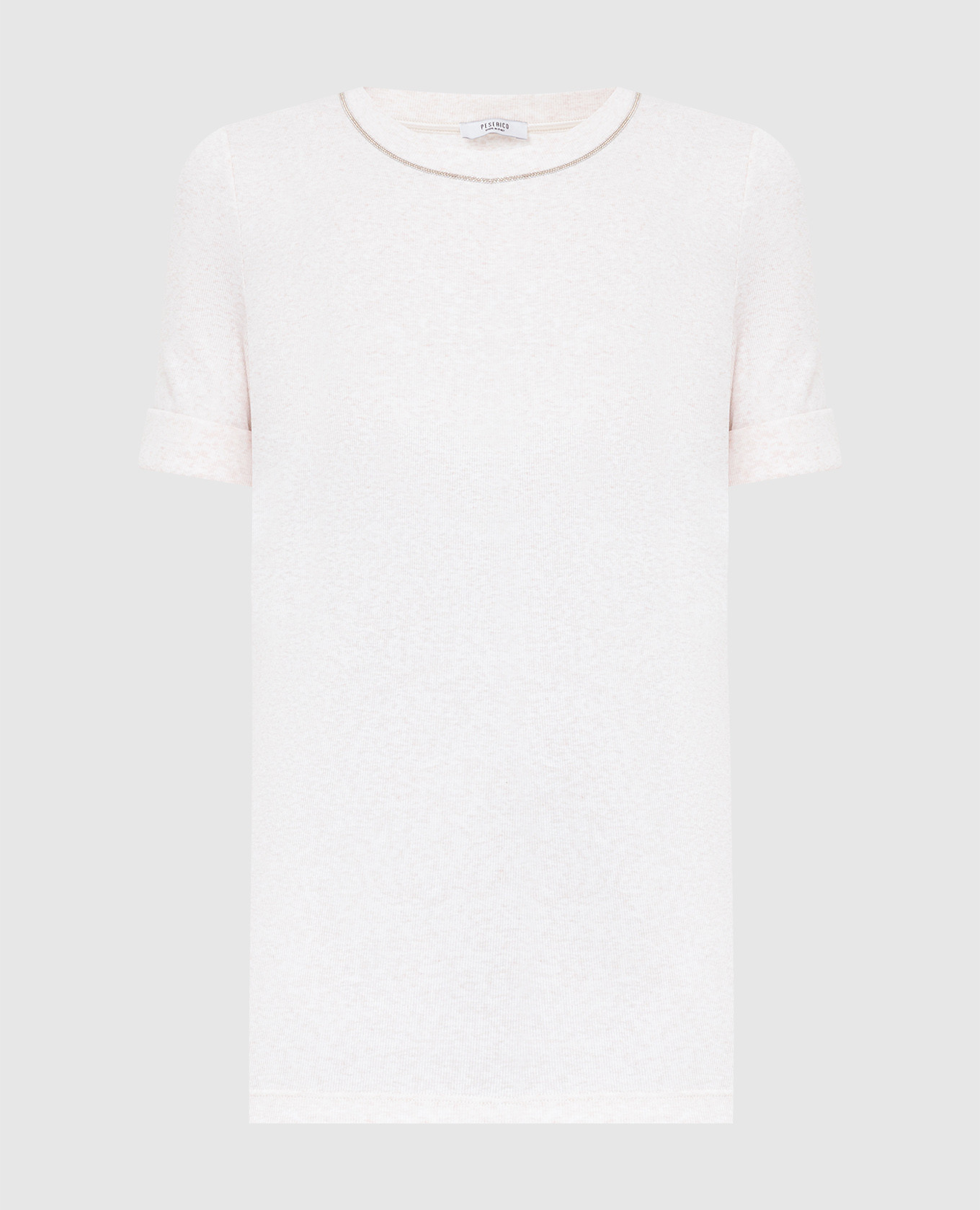 Light beige T-shirt with chains