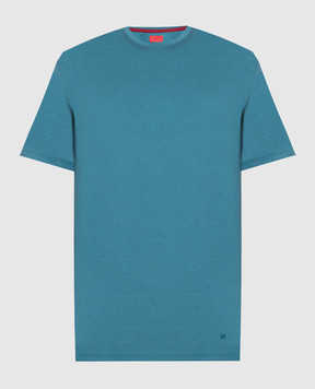 ISAIA Голубая футболка с вышивкой логотипа MCI154JP001