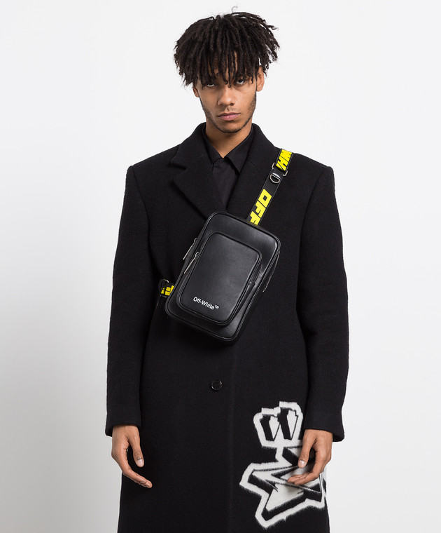 Off-White - Hard Core black leather sling bag OMNQ041F22LEA001 buy at ...