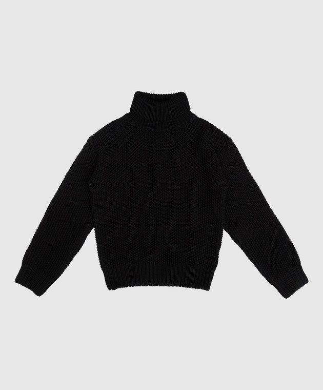Il Gufo Дитячий чорний светр із вовни A21MA378EM4051014