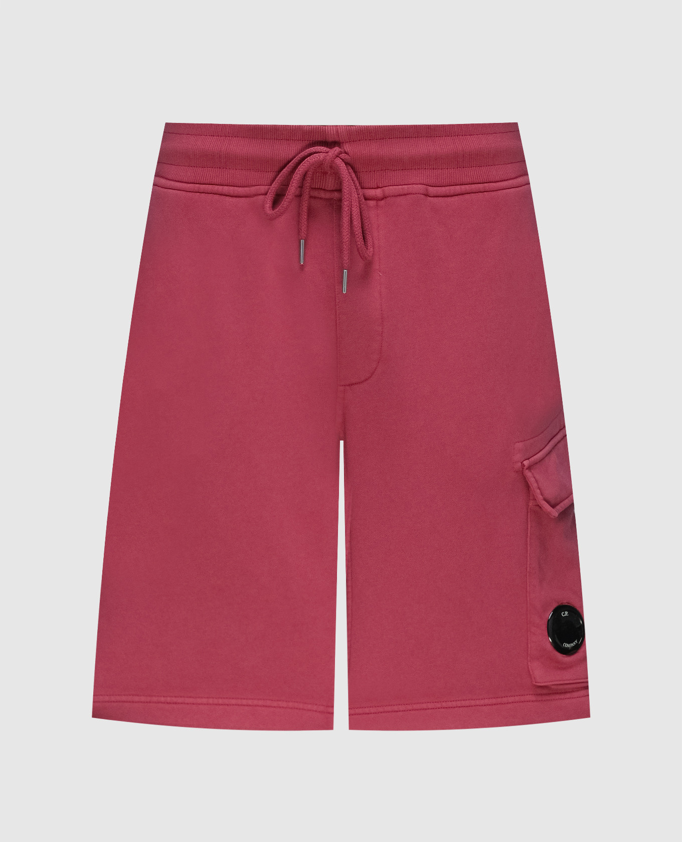 Burgundy shorts with a logo