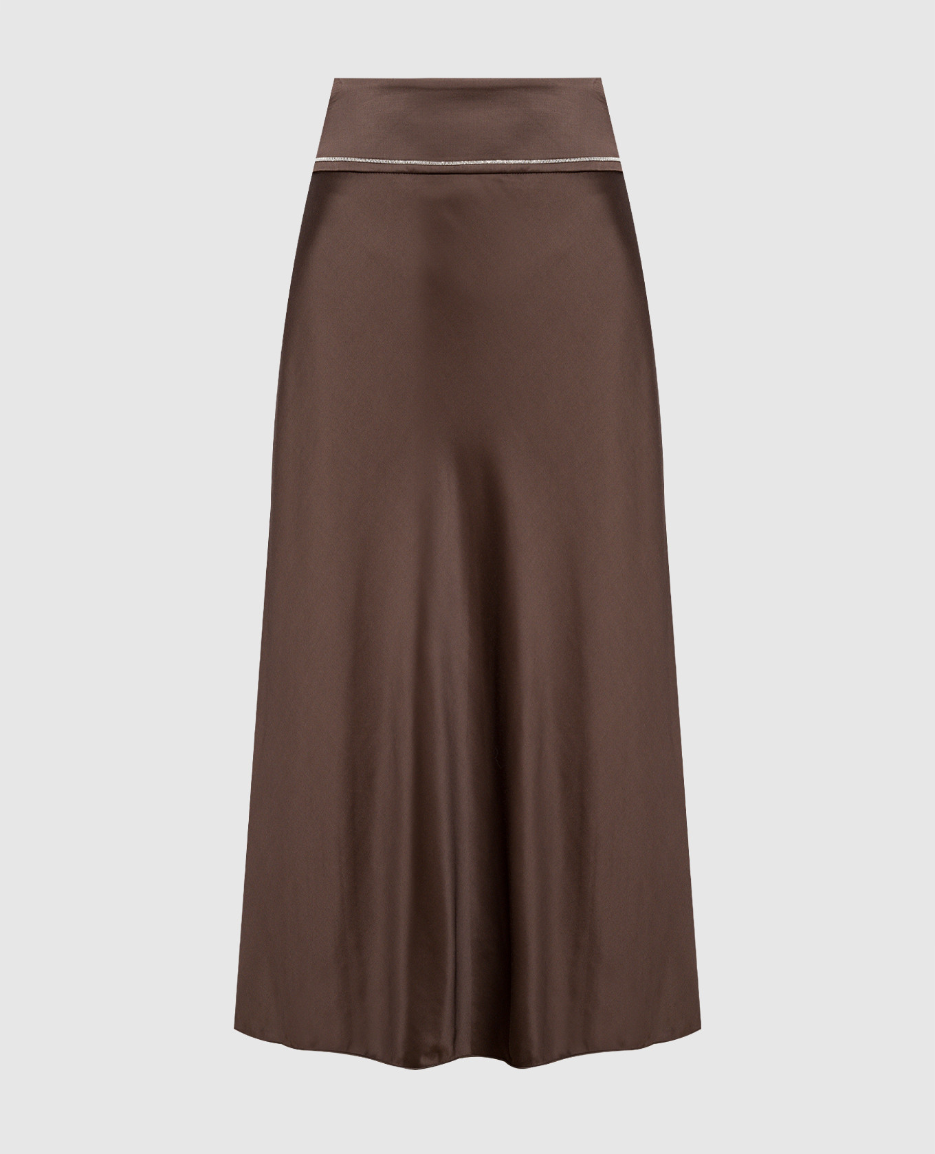 Brown skirt with monil chain