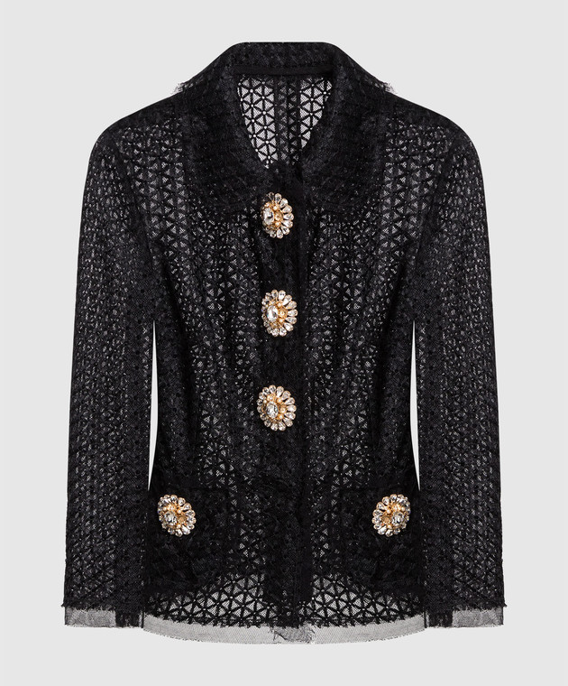 Dolce&Gabbana Black jacket with crystals I2B26WHLMCZ