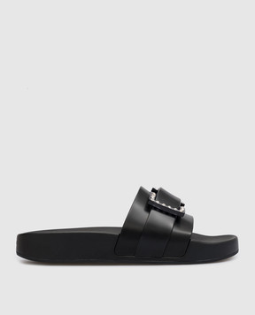 Sergio Rossi Black Jelly sliders with crystals B01030MFI687