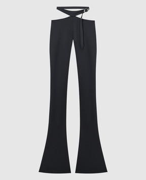 The Attico Черные брюки клеш с фигурными вырезами 241WCP166RY02