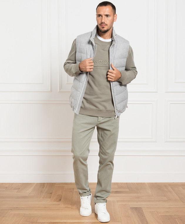 Brunello Cucinelli Зеленые джинсы с логотипом M277PD3210 изображение 2