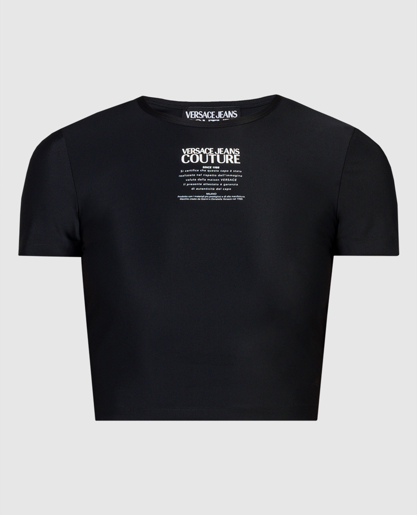 Black t-shirt with Warranty logo print