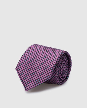 Stefano Ricci Детский фиолетовый галстук из шелка в геометрический узор YCH33031