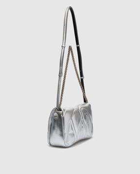 Alexander McQueen Срібляста стьобана сумка Small Seal з металевим логотипом 7573751BL0I