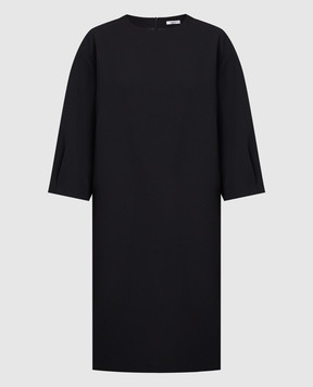 Peserico Чорна сукня з ланцюжком моніль S0250101934