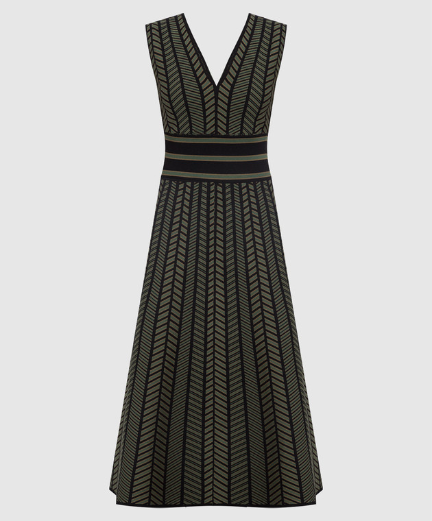 Max Mara Green dress in a geometric pattern BIAVO